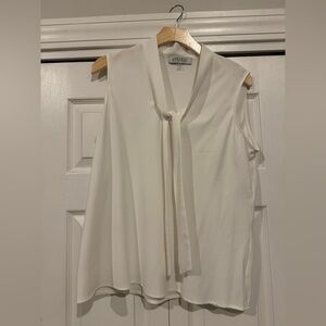 Kasper Women's White Tie-Neck Blouse